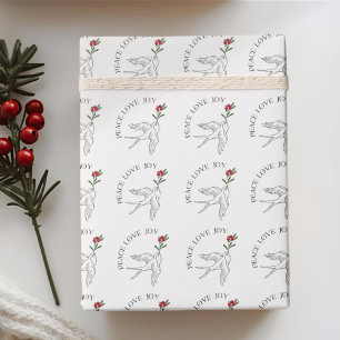 Papel De Regalo Amo de la PAZ Navidades JOVEN Ave de Nieve