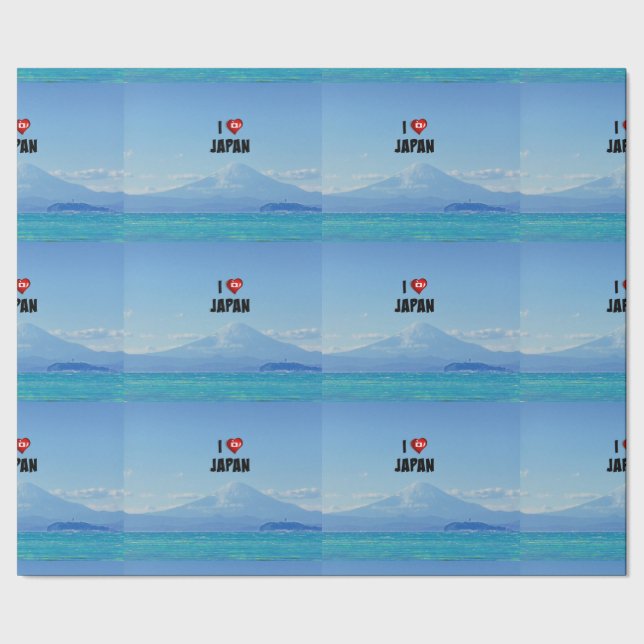 Papel De Regalo "Amo Japón," Monte Fuji (Costura)