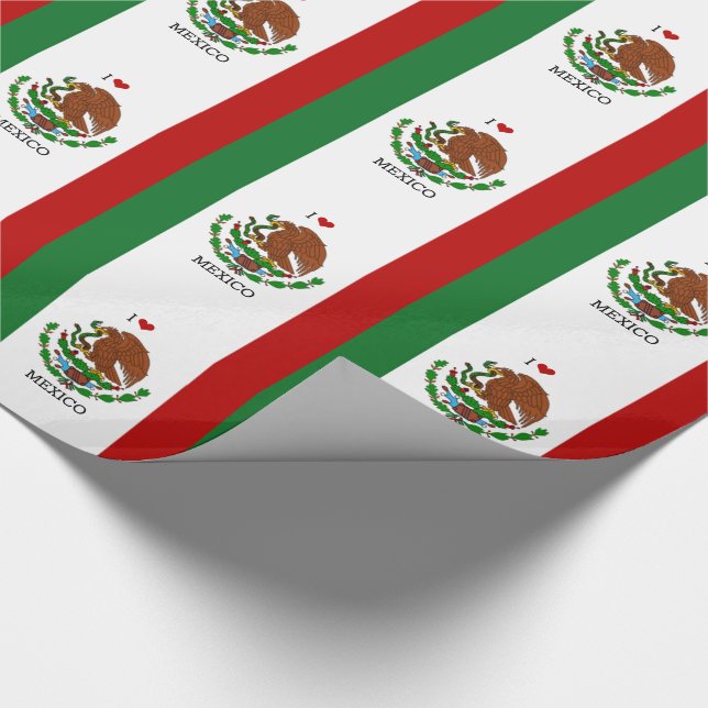 Papel De Regalo amo méxico - bandera mexicana (Esquina)