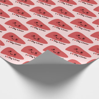 Papel De Regalo Amo Mi Hígado - Cute Hígado Sonriente