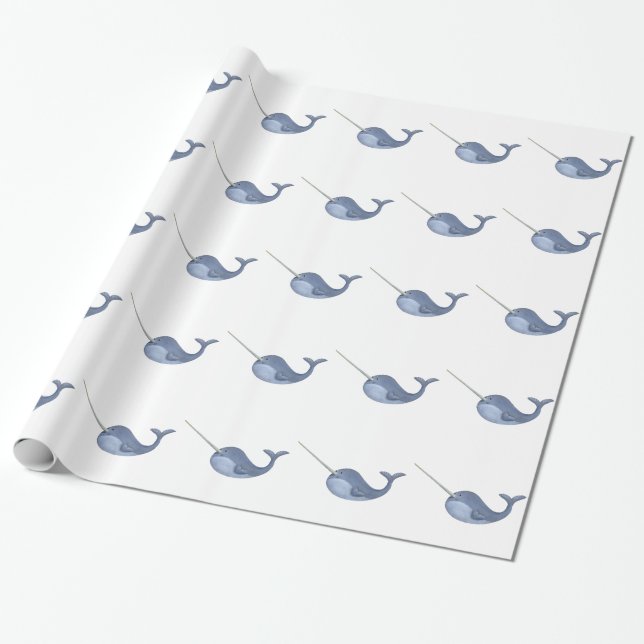Papel De Regalo Amo Narwhals (Desenrollado)