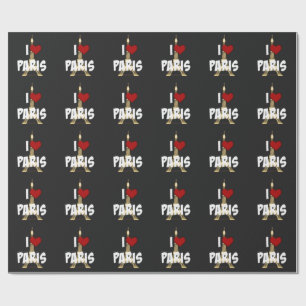 Papel De Regalo "Amo París," Torre Eiffel