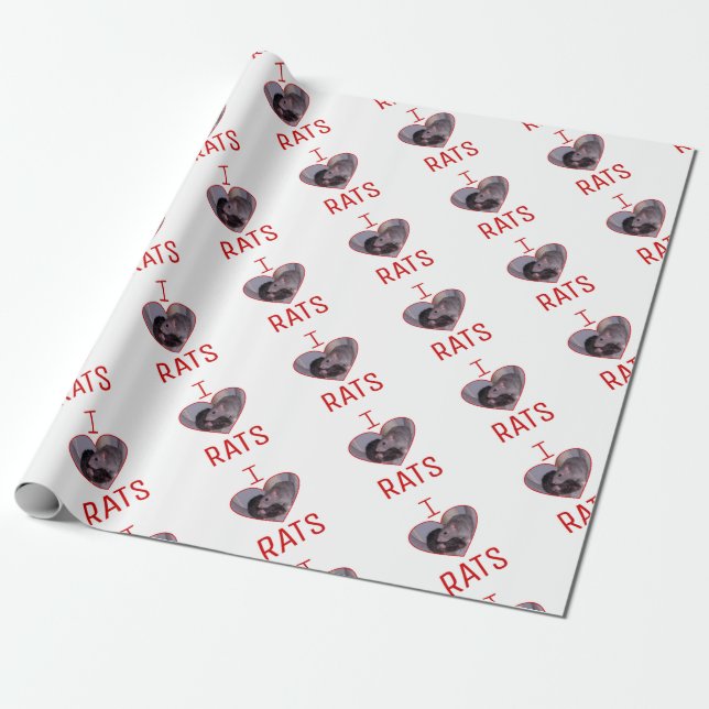 Papel De Regalo ¡Amo ratas! (Desenrollado)