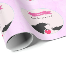 Papel De Regalo Amo ratas y me aman