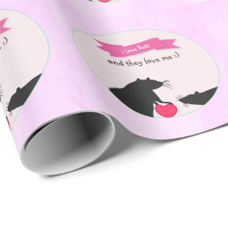 Papel De Regalo Amo ratas y me aman