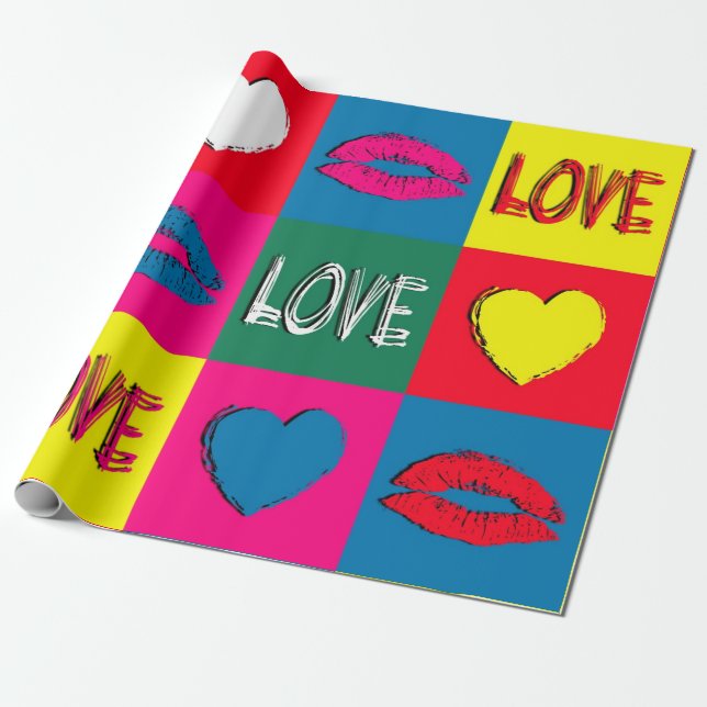 Papel De Regalo Amor al arte pop (Desenrollado)