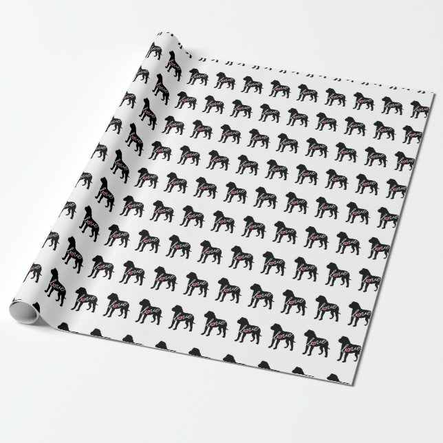 Papel De Regalo Amor americano del bulldog (matón) (Desenrollado)