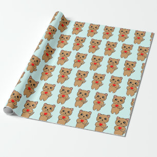 Papel De Regalo Amor Azul Purrrfecto