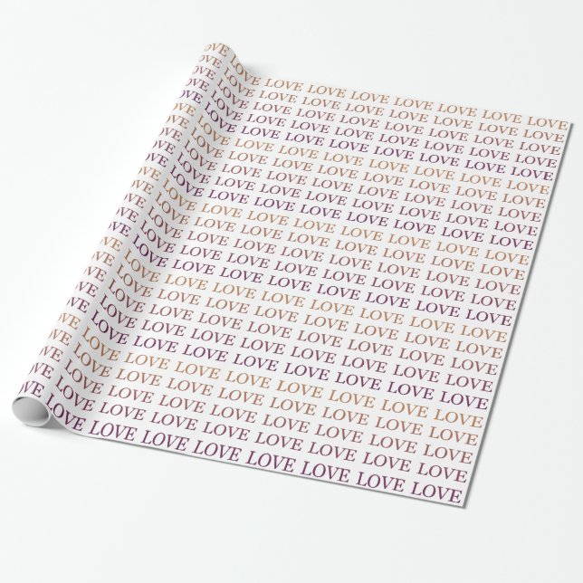 Papel De Regalo Amor de Ombre Rosa (Desenrollado)