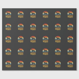 Papel De Regalo Amor de rescate Perro retro Atardecer_1