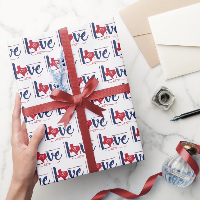 Papel De Regalo Amor de Texas - Corazones y puntos (Subido por el creador)
