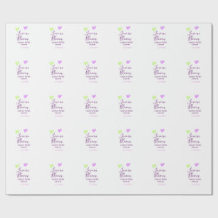 Papel De Regalo Amor en flor corazón colorido nombre ducha de novi