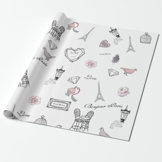 Papel De Regalo Amor en Peris Moda Bohemia Chica de Boho Floral (Desenrollado)