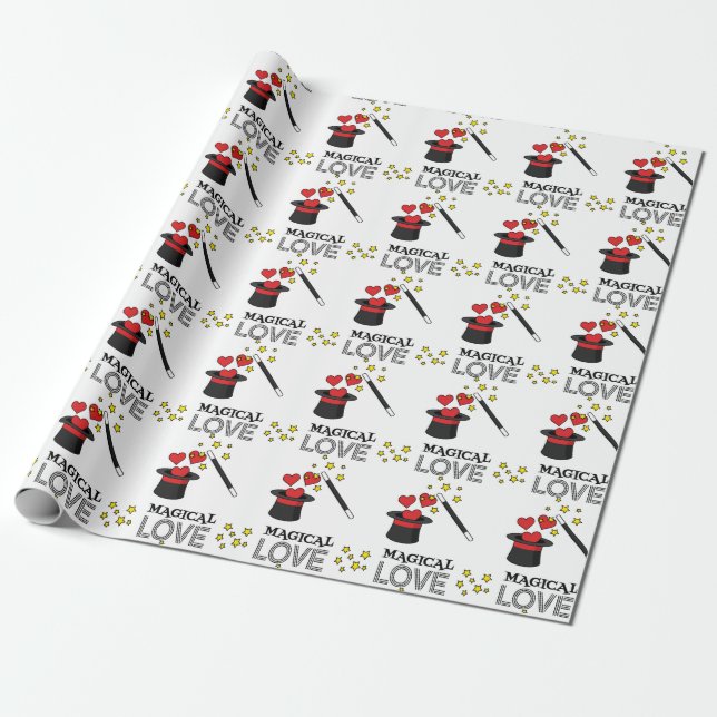 Papel De Regalo Amor mágico - Negro (Desenrollado)