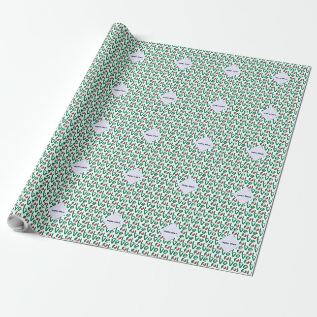 Papel De Regalo AMOR Mexicano Azulejado Verde (Desenrollado)