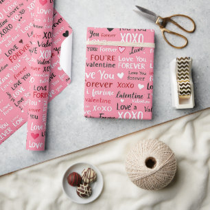Papel De Regalo Amor para siempre - Patrón de tipografía El día de