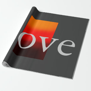 Papel De Regalo Amor Rojo Gris Contemporáneo Boda