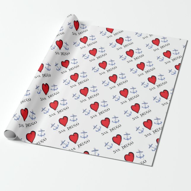 Papel De Regalo amor San Diego (Desenrollado)