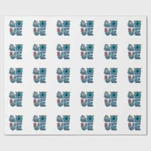Papel De Regalo Amor Tortuga Marina Tierra Tropical