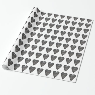 Papel De Regalo Amor y Corazón en Patrón de Pizarra de Tiza