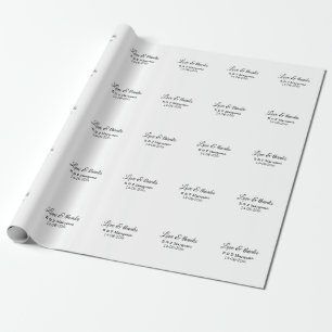Papel De Regalo Amor y gracias añadir nombre de pareja boda añadir