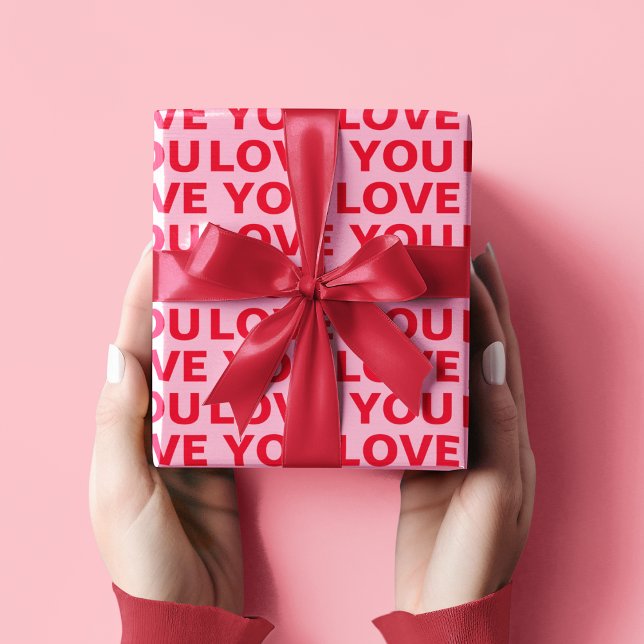 Papel De Regalo Amores rojos y rosados brillantes San Valentín (Subido por el creador)