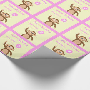 Papel De Regalo Añada la crema rosada cumpleaños conocido del mo