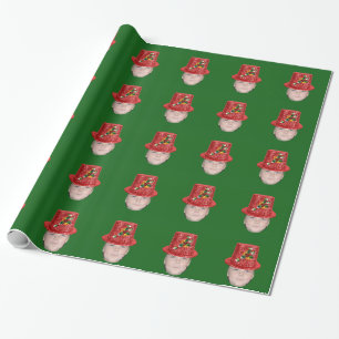 Papel De Regalo Añada su foto a un gorra del navidad del bastón 