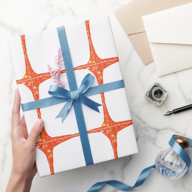 Papel De Regalo Añade tu foto texto brillo destello simple minimal (Regalar)