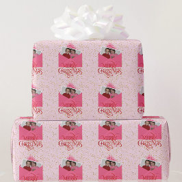 Papel De Regalo Añade tus Navidades de fotos rojas y rosadas