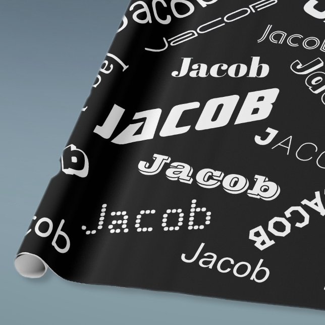 Papel De Regalo Añadir cualquier nombre o palabra | Blanco y negro (Subido por el creador)