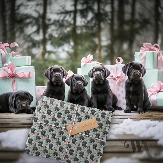 Papel De Regalo Añadir el nombre Labrador Puppy Mint Navidades mod (Subido por el creador)