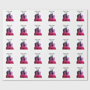 Papel De Regalo Añadir el nombre texto guitarra acústica marrón ed