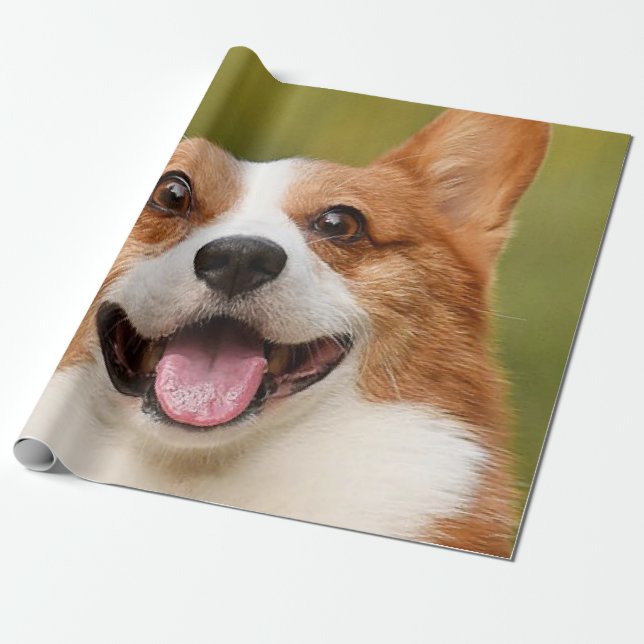 Papel De Regalo Añadir foto de perro personalizada (Desenrollado)