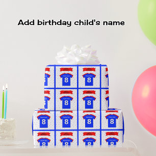 Papel De Regalo Añadir nombre 8 camiseta de cumpleaños
