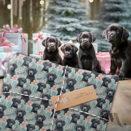 Papel De Regalo Añadir nombre a los Navidades modernos de Labrador