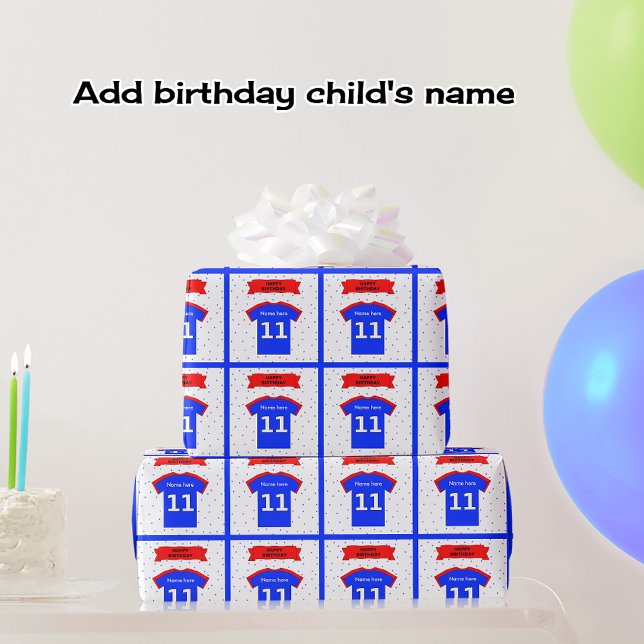 Papel De Regalo Añadir nombre camiseta de 11 cumpleaños (Subido por el creador)