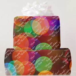 Papel De Regalo Añadir nombre y mensaje Feliz cumpleaños