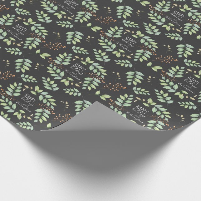 Papel De Regalo Añadir su nombre | Vacaciones de follaje verde acu (Esquina)