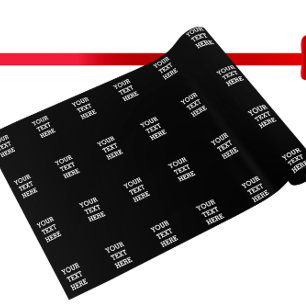 Papel De Regalo Añadir su propio texto Personalizado aquí negro y 