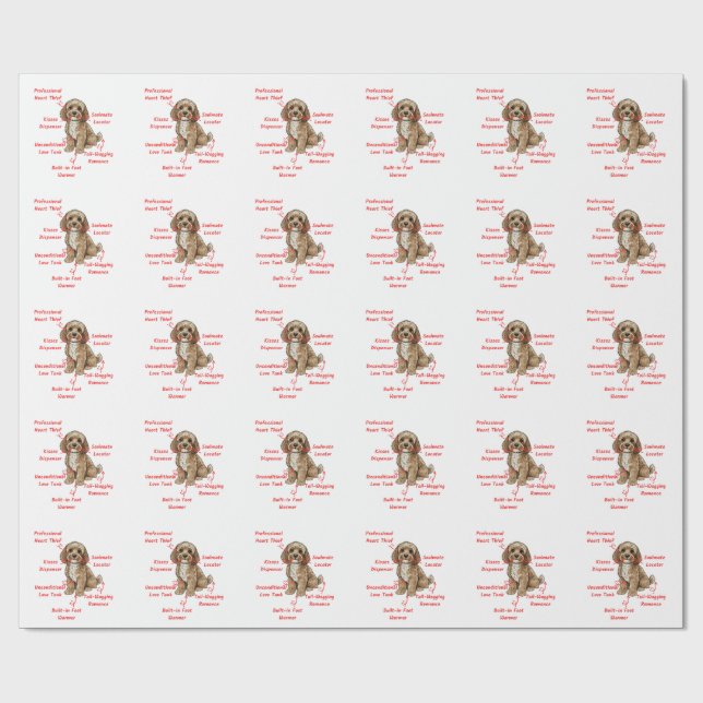 Papel De Regalo Anatomía Divertida de Cockapoo - Regalo Único de S (Superficie plana)