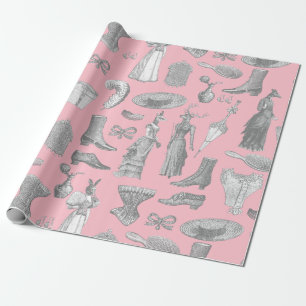 Papel De Regalo anciana victoriana animales mujeres de juguete ros