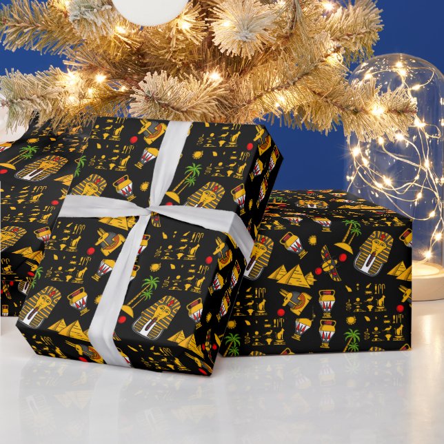 Papel De Regalo Ancianos antecedentes de patrón jeroglífico egipci (Vacaciones)