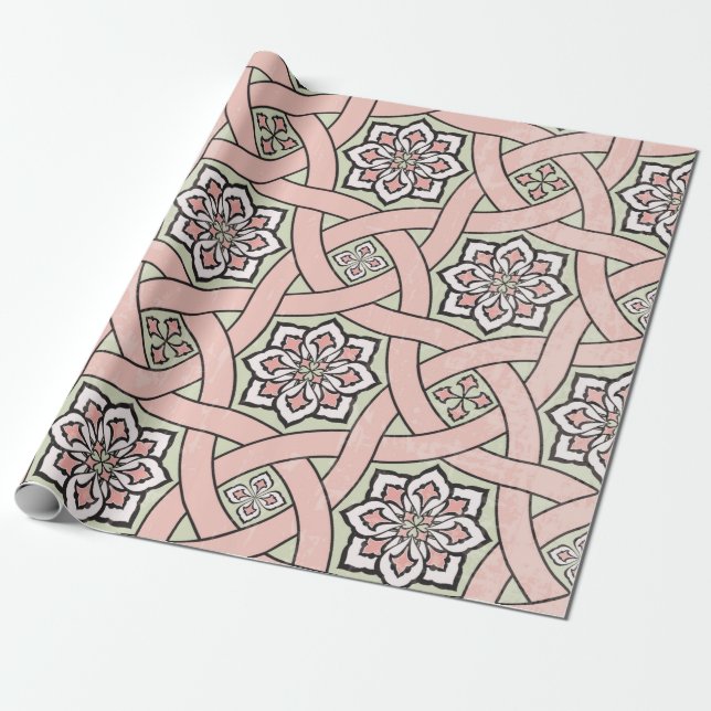 Papel De Regalo Ancient tile ornamental background,seamless patter (Desenrollado)