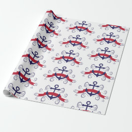Papel De Regalo Anclaje náutico con elegante patrón de remolinos