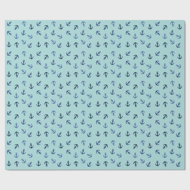 Papel De Regalo Anclas Verano (Superficie plana)