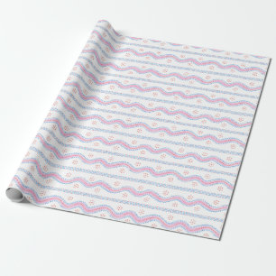 Papel De Regalo Andrew Stripe Rosa y azul