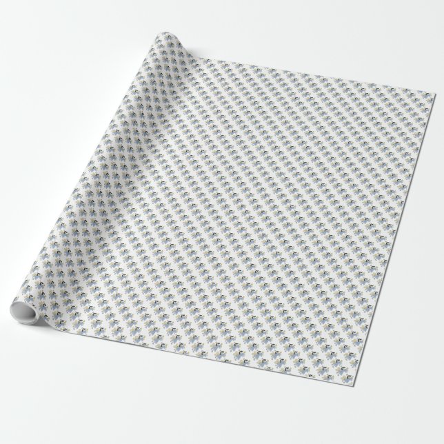 Papel De Regalo Ángel Azul/Hada (Desenrollado)