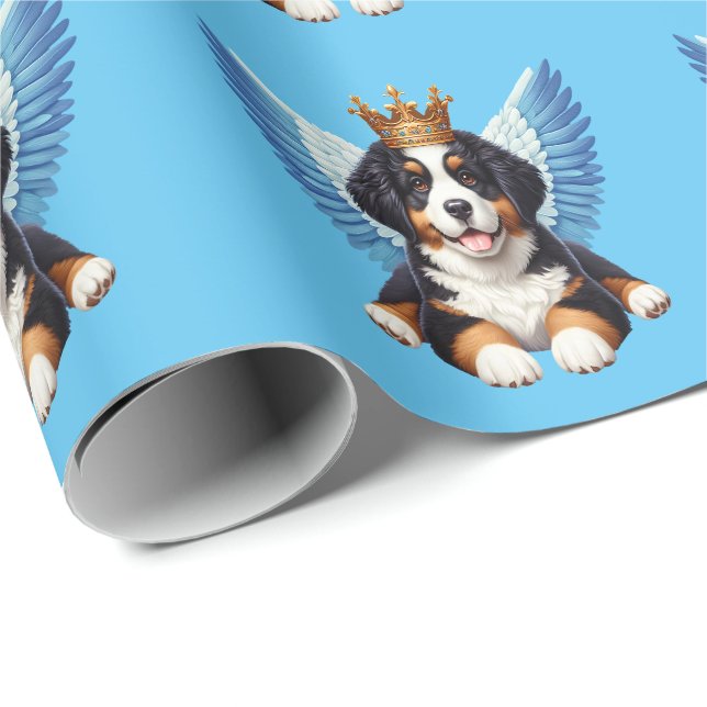 Papel De Regalo Angel Bernese Mountain Dog Aovers Berner Puppy (Esquina del rollo)