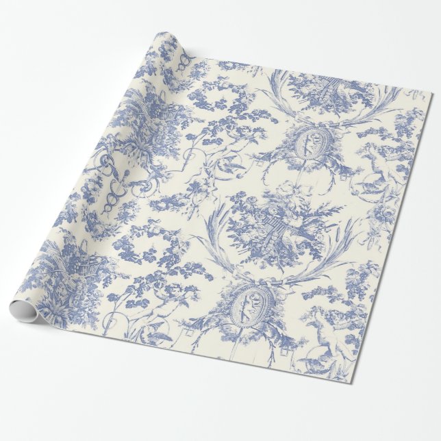 Papel De Regalo Angel Damask_Vintage Art (Desenrollado)
